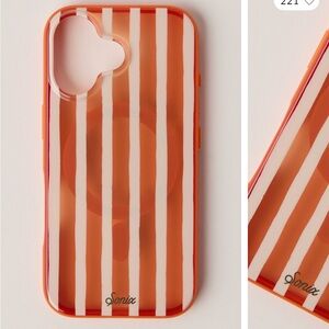 Sonix Vibrant Orange and White Striped Phone 16 Case